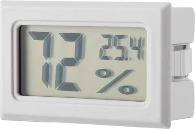 Zdjęcie produktu dla Cyfrowy higrometr-termometr, wbudowany czujnik, do pomiaru wilgotności i temperatury, biały