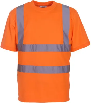 Immagine prodotto di YOKO HVJ410 | Maglietta di sicurezza Hi Vis da uomo EN ISO 20471 fino a 6XL - Colore: Hi-Vis Orange - Taglia: 6XL