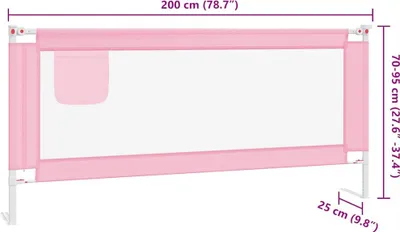 Produktbild von vidaXL Kleinkind-Bettschutzgitter Rosa 200x25 cm Stoff