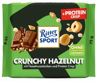 Zdjęcie produktu dla Ritter Sport Crunchy Hazelnut and Protein Crips opakowanie 75g