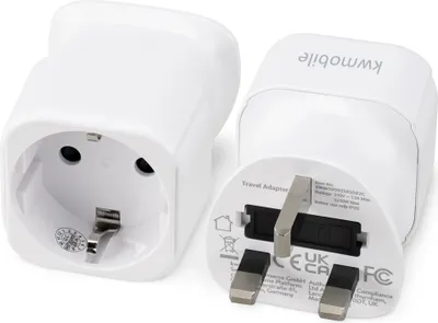 Produktbild von kwmobile Reiseadapter UK - Stromadapter für England - Schuko Stecker - Steckdosenadapter- Reisestecker - England Steckdose - Reisestecker - 2 Stück -