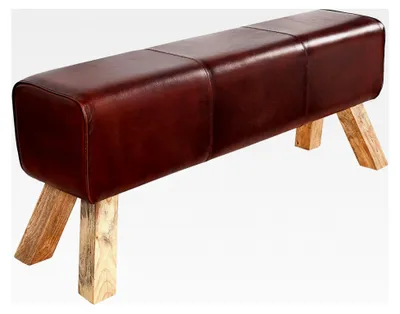 Produktbild von Design Sitzbank mit Echtlederbezug 120 cm