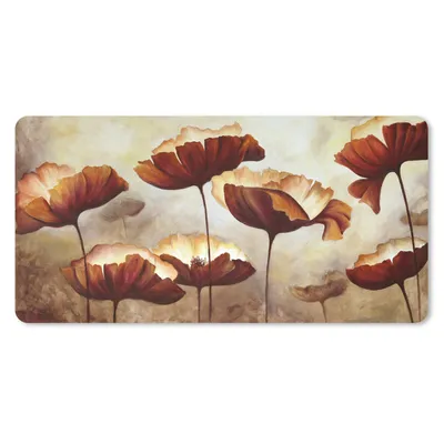 Produktbild von MuchoWow® Schreibtischunterlage Malerei - Blumen - Ölfarbe - Pflanzen 80x40 cm - XXL Mauspad - Gaming Mauspad