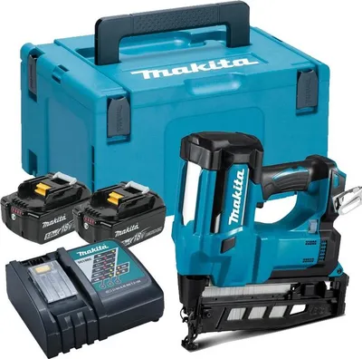 Produktbild von Makita DBN600RTJ, Nagel-/Klammerpistol, Gerades Magazin, Schwarz, Grün, Batterieentladung, 2,5 cm, 6,4 cm