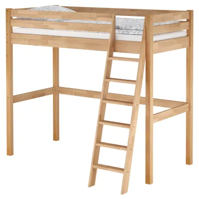 Produktbild von Platzsparendes Hochbett Stockbett 90x200 Buche lackiert mit wählbarem Zubehör V-60.08-09ohne Zubehör