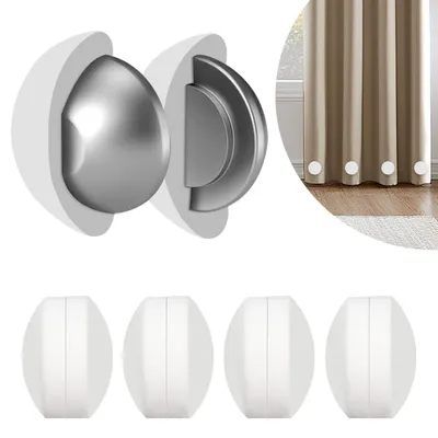 8 Duschvorhanggewichte, Magnete mit Silikonbeschichtung, weiß
