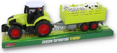 Obrázek produktu pro Zemědělský traktor s přívěsem a zvířaty - (K134603)