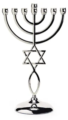 Image de Menorah avec étoile de David - Argent