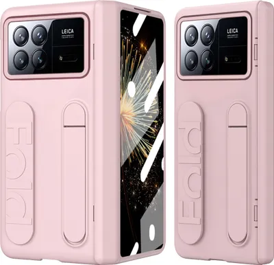 Produktbild von Hülle für Xiaomi Mix Fold 3 Armbandtasche mit Scharnierschutz, Eingebautem Displayschutz, Griff, Ständer Handyhülle Pink