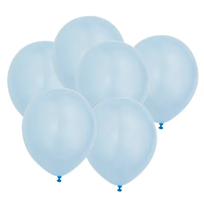 Obrázek produktu pro 6 velkých balónků 30 cm vhodných pro naplnění héliem Balónky Oslava Dekorace Baby modrá BWI