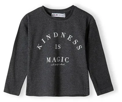 Produktbild von Minoti T Shirt Baumwolle langarm Grau Gr. 104 für Mädchen