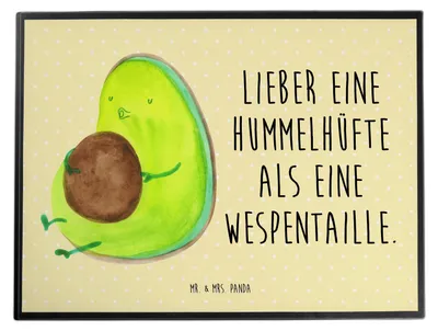 Produktbild von Mr. & Mrs. Panda tischpad Avocado Pfeifen - Gelb Pastell - Geschenk, Schreibunterlage, bastelunterlage, Diät, malunterlage, Foodbaby, Abnehmen, schreibtischunterlagen