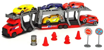 Zdjęcie produktu dla Samochodzik zabawka - Zestaw transporter - Wielokolorowy - Dla chłopców - 34,5 x 19,5 cm