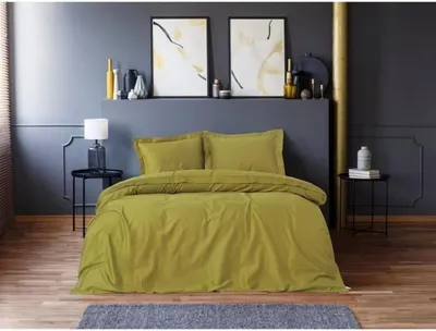 Produktbild von L'Essentiel Linge de Maison, Elegant - Green, Grün, Satin-King-Bettbezug-Set (FR), 100 % Baumwollsatin, 240 x 220 cm