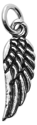 1 Anhänger 'antik' Flügel für Charm, Sterlingsilber, 16 mm