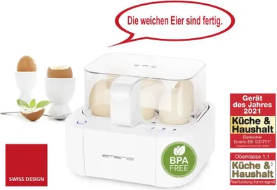 Produktbild von Emerio Eierkocher 6 Eier Licht-/Deutsche Sprachanzeige