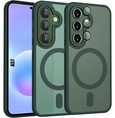 Image de Coque pour Samsung Galaxy A57 5G, avec Cercle Magnétique Protection Caméra - Vert Nuit