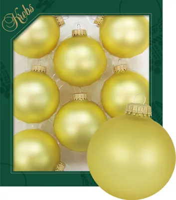 Produktbild von Krebs Glas Lauscha Kugeln im 8er Set - Satin-Gold - Christbaumschmuck aus Glas - Unifarbende Kugeln - Größe: 7cm - 70217
