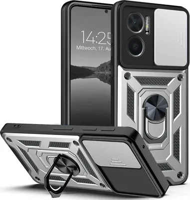 Produktbild von Armor Handyhülle für Xiaomi Redmi Note 13 Pro+ 5G Kameraschutz Handy Panzer Case Cover Schutzhülle Outdoor Farbe: Silber