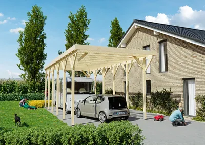 Produktbild von Wohnmobil-Carport Columbus IV 4,57x11,00 m + Dachsystem Stahltrapez