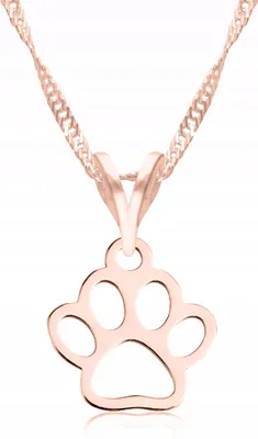 Image de Collier en forme de cœur doré avec motif de patte Argent 925