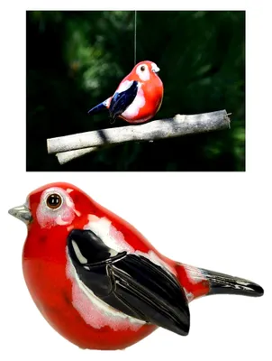 Produktbild von Wetterfeste Keramik Gartendekoration, Handgefertigt - Vogel Gartenfiguren & Statuen - Rotkehlchen