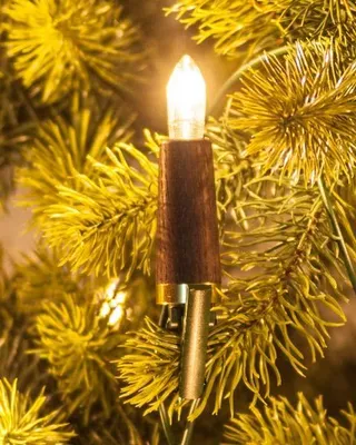 Lichtsnoer aus Holz, bunt, 30 warmweiße LEDs, 5,10 m
