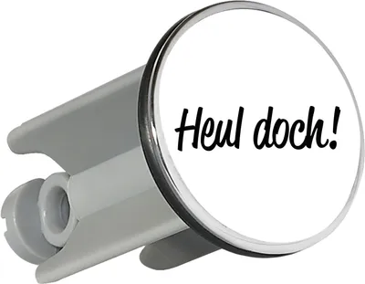 Produktbild von Huuraa Waschbeckenstöpsel Heul doch Schriftzug 4cm höhenverstellbar Abflussstopfen Geschenkidee