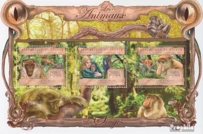 Produktbild von Briefmarken Guinea 2013 Mi 9861-9863 Kleinbogen (kompl. Ausgabe) postfrisch Affen