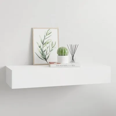 Produktbild von vidaXL Wandregal mit Schublade Weiß 60x23,5x10 cm MDF