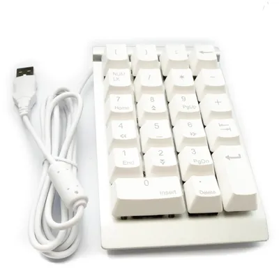 Zdjęcie produktu dla Klawiatura numeryczna z 23 klawiszami, złącze USB 2.0 typu A, mechaniczna klawiatura z podświetleniem LED (białe)