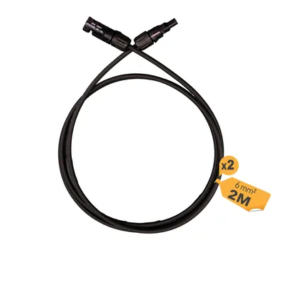 Produktbild von enjoy solar® HISkon Solarkabel Verlängerung MC4 auf MC4, 6 mm², 2 m, PV-Kabel, 0% MwSt.
