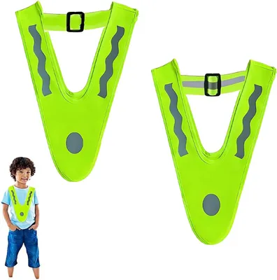 Obrázok produktu pre Detská reflexná vesta 2-balenie, neónovo žltá, reflexná, nastaviteľná, pre beh