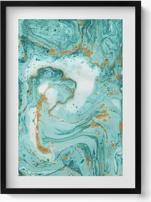 Produktbild von Dekorative Marmortextur– Wandbild mit Rahmen – Gerahmtes Bild  – Wanddekoration – 50x70 cm –  Schwarz Rahmen