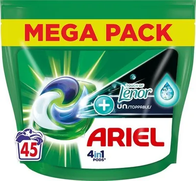 Produktbild von Ariel 4in1 Waschmittelkapseln +Touch Of Lenor Unstoppables – 45 Wäschen