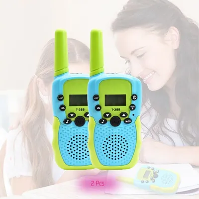 Produktbild von Kinder Walkie Talkie 2PCS Outdoor Remote Control Interaktives Spielzeug mit Hintergrundbeleuchtung LCD-Taschenlampe Urlaub Geschenk für Jungen und Mädchen