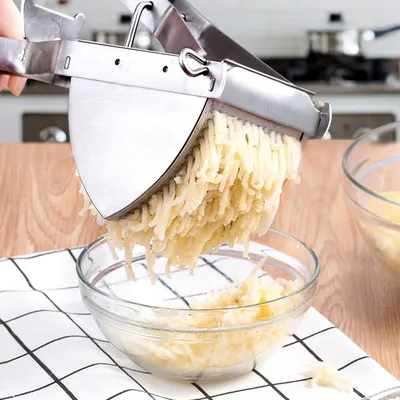 Produktbild von Handbetriebenes Kartoffelstampfer aus Edelstahl - Multifunktionaler Stampfer für Kartoffeln und Gemüse