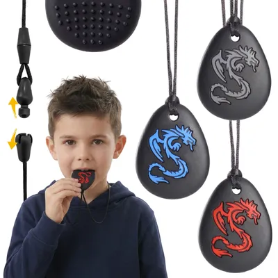 Produktbild von CLDY Set mit sensorischen Beißringen, therapeutischen Halsketten und Silikon-Beißringen für Kinder – 3 Stück