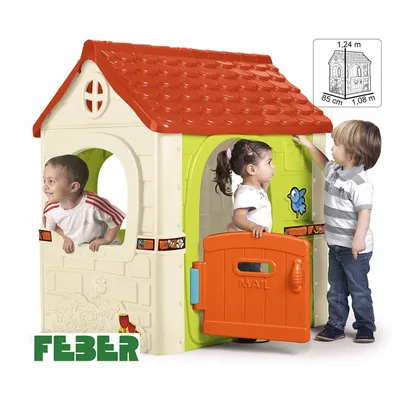 Obrázok produktu pre FEBER 800010237, na zemi stojaci domček na hranie, 2 rok / roky, 1 dvere/dverí, Béžová, Zelená, Červená