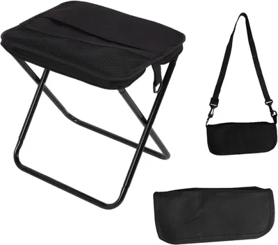 Produktbild von Tragbarer Rucksack für Campingstuhl und Klapphocker: Leichter Klappstuhl, geeignet zum Wandern (schwarz, groß)
