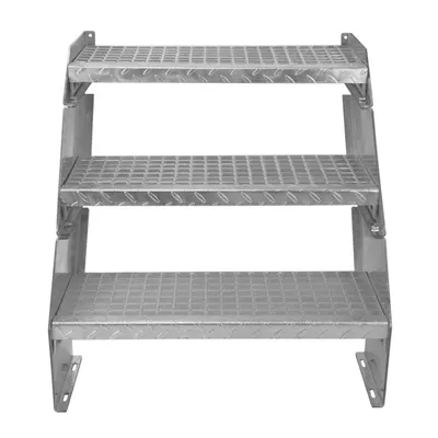Produktbild von Zusätzliche Einzelne Verzinkte Stahlstufe Höhenverstellbare Gitterroststufe 60cm