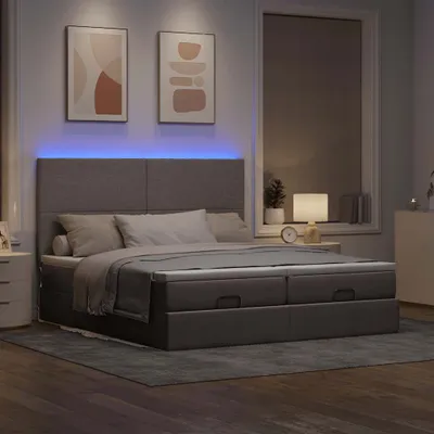 Produktbild von Maison Exclusive - Ottoman-Bett mit Matratzen & LEDs Taupe 180x200 cm Stoff