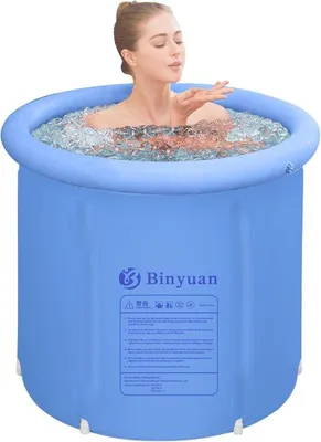 Produktbild von Famanu Aufblasbare Badewanne für Erwachsene - 75 x 75 cm, faltbares Kunststoff mit Isolierung