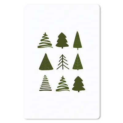 Produktbild von MuchoWow® Mauspad Mousepad Weihnachtsbäume - Schablonen - weiß 18x27 cm - Mousepads - Maus Mat - Pad - Mausunterlage