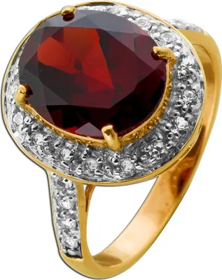 Produktbild von Rhodolith Ring Rosegold 375 9K roter Edelstein 5.61ct Zirkonia 19