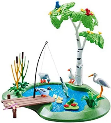 Productafbeelding van Speelgoed Visvijver - Mini Vijver - Creatief Spelen - Gedetailleerd Ontwerp - 30x33x5 cm - Groen