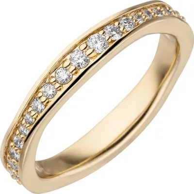 Produktbild von Gr. 58 - Damen Ring 585 Gold Gelbgold Diamanten Brillanten rundum