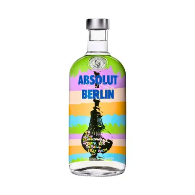 Produktbild von Absolut Vodka Berlin 0,7L - Limited Edition 2014 Künstlerflasche – Design von Zhivago Duncan – Fernsehturm Motiv mit Graffiti-Zitat – Sammler Wodka