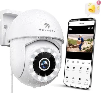Zdjęcie produktu dla Kamera zewnętrzna 2.5K z obrotem o 360° i funkcją noktowizji