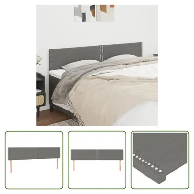 Produktbild von The Living Store Kopfteile 2 Stk. Dunkelgrau 100x5x78/88 cm Stoff